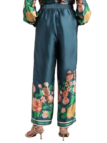 VERO MODA Women's Regular Fit High-Rise Blue Pants