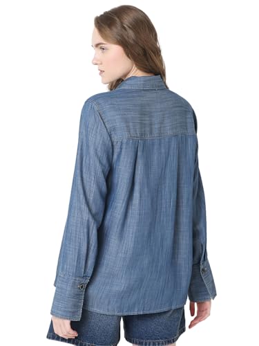 VERO MODA Women Regular Fit Dark Blue Shirt