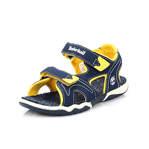 Timberland Adventure Seeker Two-Strap Sandal (Little Kid),Navy/Yellow,2 M US Little Kid