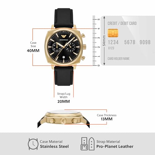 Emporio Armani Black Quartz Leather Watch AR11690