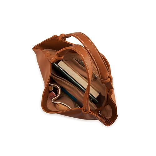 Lino Perros Avril Tan Slouchy Tan Bucket Hobo