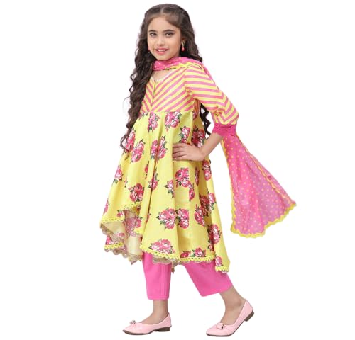 BIBA GIRL PRINTED STRAIGHT KID(KW4758_LIME GREEN_7)
