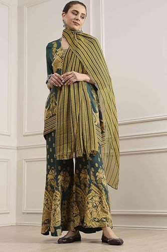 Biba Women's Viscose Kurta Set (SKDRTRDMA30324AW25GRN_Green