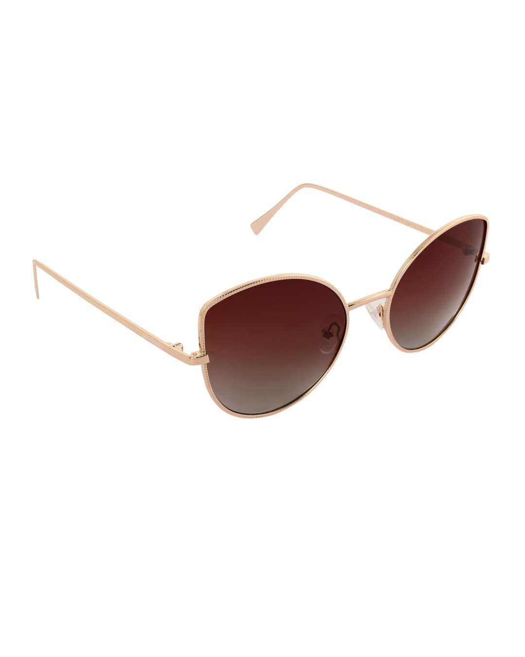 Giordano Women's Cat Eye UV Protected Polarized Sunglasses, 60 Mm, Brown