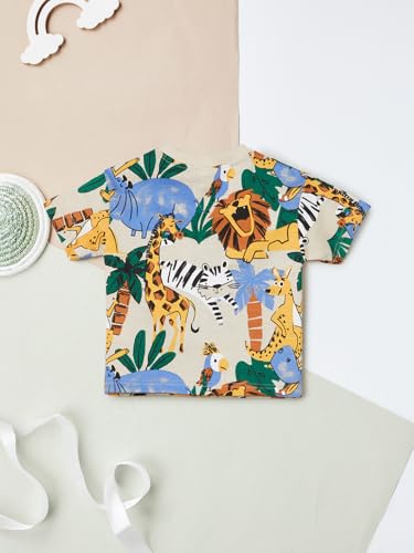 Max Boys Printed Shorts Set (Yellow_18-24 M)