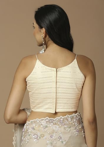 Salwar Studio Women's Gold Embroidered Saree Blouse-RI-0050-GOLD-38