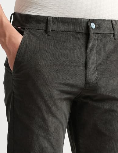 Arrow Sport Men's Solid Corduroy Trousers (ASAKTR2448_Green_38)