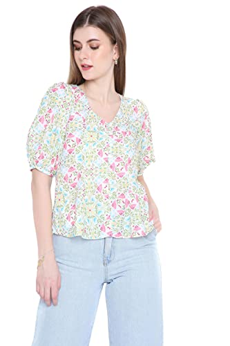 OJ Women's Floral Georgette Top (Large)