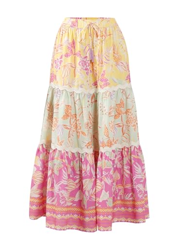 VERO MODA Women's Flared High Rise Multicolor Skirt