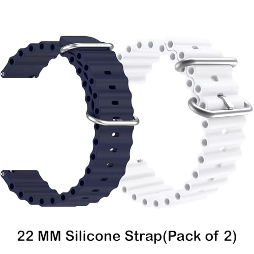 ADAMO 22mm Watch Strap compatible for Phoenix Ultra/Phoenix/Pulse 2/Xtend Pro/Xtend Call and ALL 22mm wristwatch and smartwatches P26BIB09-P26BIW09