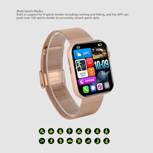 Tangxi Smart Watch, 1.9 Inch HD Color Screen Fitness Tracker with Calls Sleep Monitoring IP67 Water Proof, for Android iOS