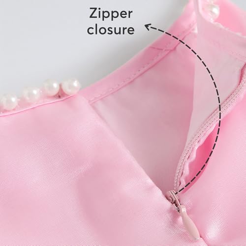 Hopscotch Girls Pink Sleeveless 3D Floral Party Dress with Headband for Age (4-5 Years)