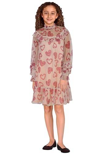 Allen Solly Girl's Cotton Modern Knee-Length Dress (AGDRORGFS76762_Peach