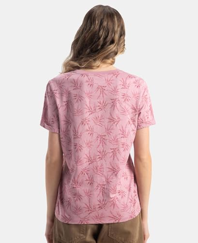 Jockey A144 Women's Super Combed Cotton Relaxed Fit Printed Half Sleeve T-Shirt_Lilas_XL