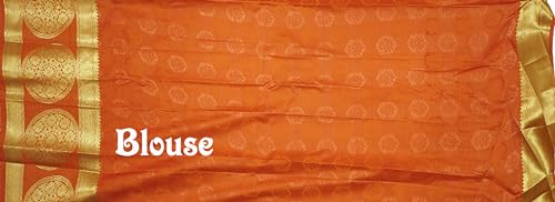 VFCollections Women's Kanchipuram Silk Pure Pattu Sarees With Blouse (Vfc419-1), Blue