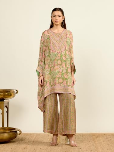 Aarke Ritu Kumar Green Aroma Kurta With Pant And Camisole Co-Ord Set