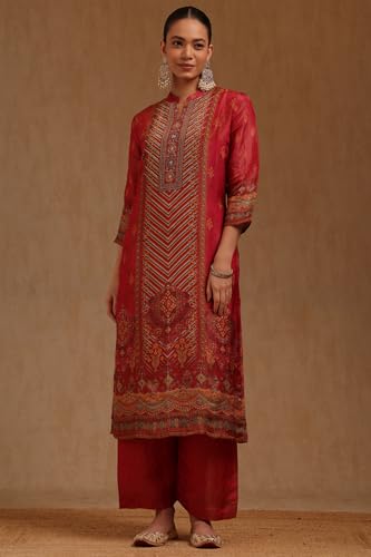 Soch Women's Shimmer Salwar Suit Set (RSD-EWA5CD22465_Fuchsia