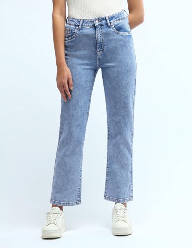 U.S. POLO ASSN. High Rise Straight Fit Jeans (UWAW24JEN111_Blue_26)