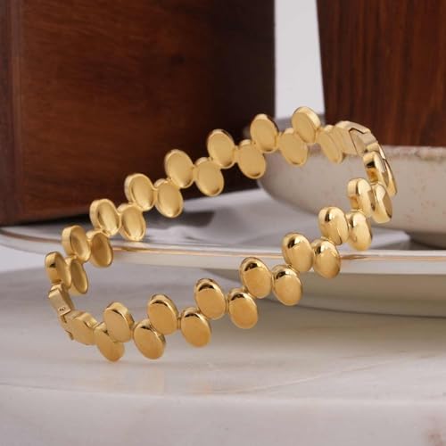 PALMONAS Elegant Gold Bangle Bracelet for Women - Gift for Women & Girls, Women's Jewellery | Waterproof & Anti-Tarnish Bracelets