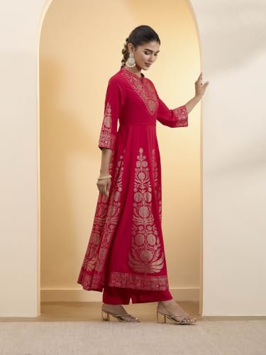 BIBA Printed Poly Viscose Anarkali Semi_Formal Kurta Set