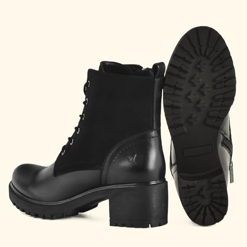YOHO Slays Model 006 Boots for women | Crafted from premium synthetic and suede PU | luxurious look | Stylish Casual Shoes|Comfortable Fit | Classic Black - UK 7