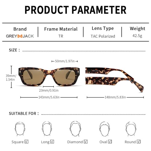 grey jack Vinatge Sun Glasses Women Stylish Strong Tr90 Polarized Sunglasses For Men Uv Protection 3315, Round, Demi Brown/Brown