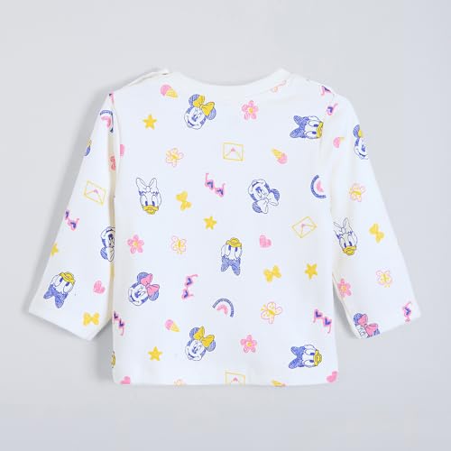Hopscotch Girls Full Sleeves Multi 3-Pack Minnie Mouse Cotton T-shirts For Ages (3-6 Months)
