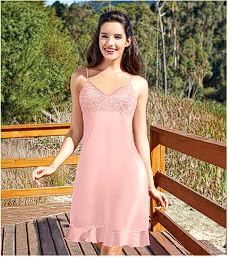 Enamor Women's Chemise (ENFBDN026PRLXXL_Pearl_XXL)