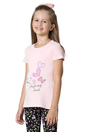 Van Heusen Girls T-Shirt - 100% Cotton - Ultra Soft, Round Neck, Short Sleeve_56405_Rose Shadow_7-8 Years