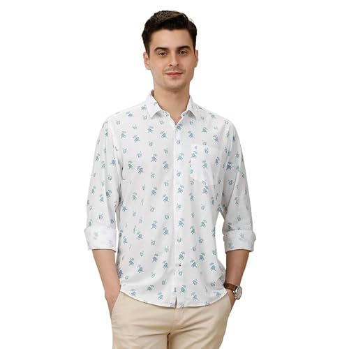 Cavallo by Linen Club Men's Stars Slim Fit Shirt White