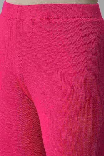 W for Woman Pink Acrylic Winter Leggings_22NOW60421-212142_S