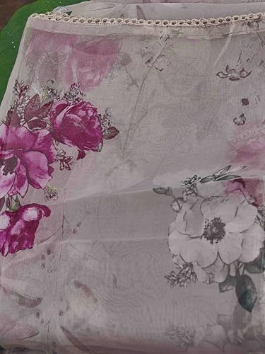 Womanista Women's Beige Color Cotton Blend Multi Embroidered Kurta Set With Printed Organza Dupatta(Kurtaset_1340_XL)