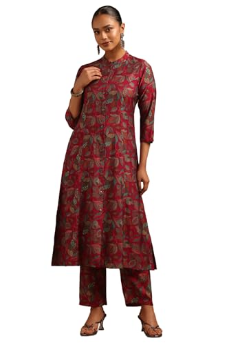 Soch Womens Fuchsia Muslin Botanical Printed Co-Ords Set