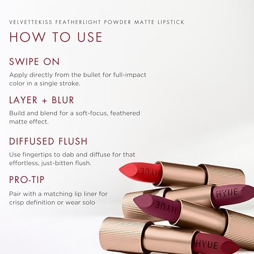 HYUE Velvette Kiss Gift Set | Feather Light & Powder Matte Finish | Long-Wear Intense Color | With Jojoba, Almond & Gooseberry Extracts (Browns)