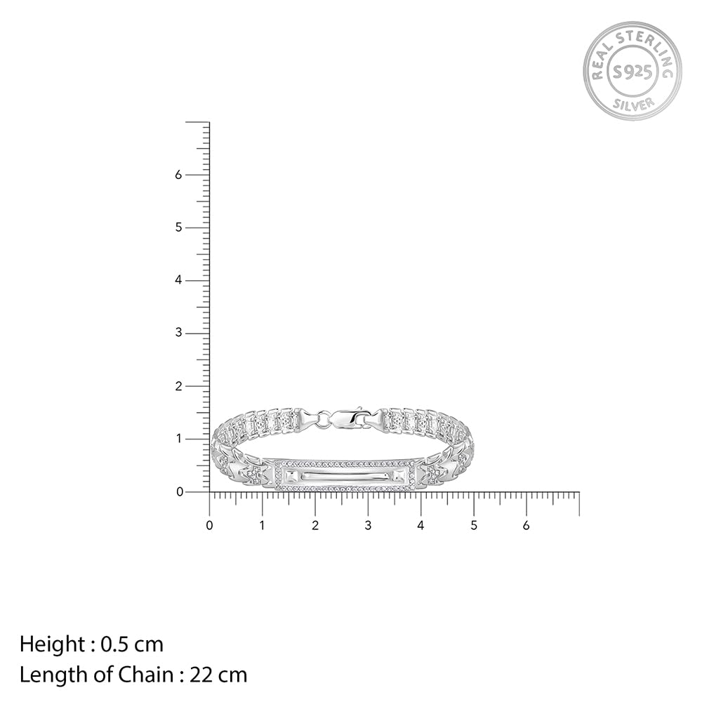 GIVA 925 Silver Majestic Verge Bracelet For Him, Adjustable |Gifts for Men & Boys | With Certificate of Authenticity and 925 Stamp | 6 Months Warranty