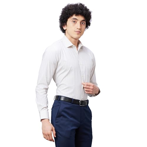 Park Avenue Men's Slim Fit Pure Cotton Checks Pattern Semi Cutaway Collar Full Sleeve Formal Shirt (Size: 39)-PMSX18106-Y3 Medium Yellow