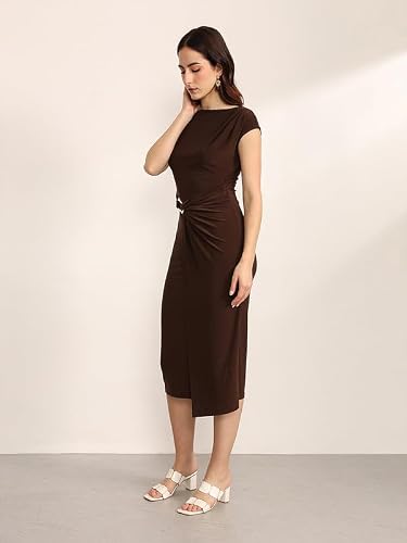 Kazo Mural Midi Dress (Brown XL)