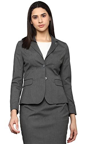 Allen Solly Women's Regular Blazer (AHBZWRGBX17514_Grey