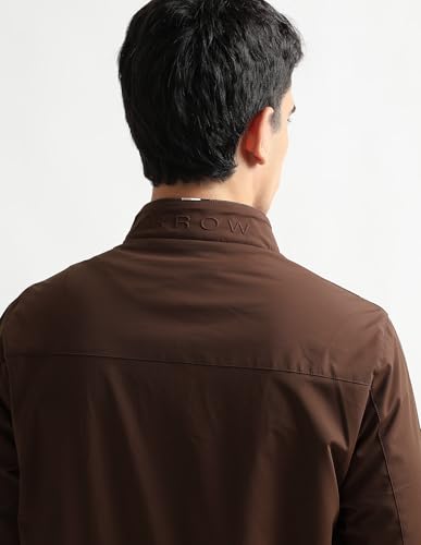 Arrow Sports Men's A-Line Coat (ASAKJK4720_Dark Brown