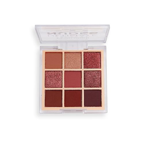 Makeup Revolution Ultimate Nudes Shadow Palette Dark Eyeshadow Palette 9 Pigmented Color for Eye Make Up_ High Professional Mattes and Shimmers Shades-8g