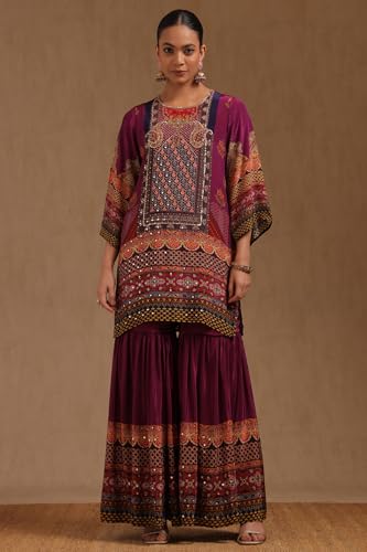 Soch Women's Crepe Kurta Suit Set (OWA5CD22211_Purple