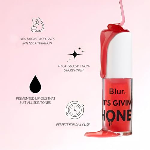 Blur India It's Giving Honey | Juicy Lip Oil | Hydrating + Pigmented | Honey (Warm Gold)
