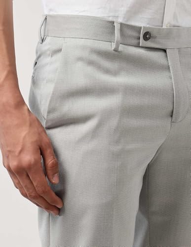 Arrow Textured Tapered Fit Trousers Light Grey