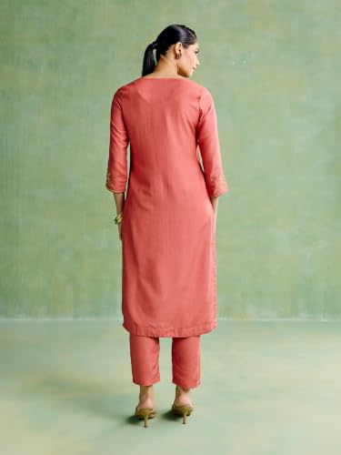 Aarke Ritu Kumar Peach Femmora Kurta With Pant And Dupatta