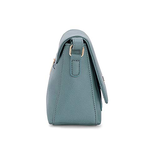 Lavie Rigel Textured Horizontal Flap Over Women's Sling Bag (P Blue)