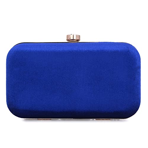 For The Beautiful You Blue Embroidered Women's Clutch (619)