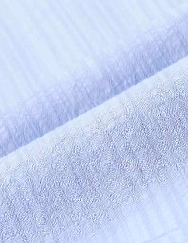 Arrow Sports Men's Vertical Striped Pure Cotton Shirt Blue