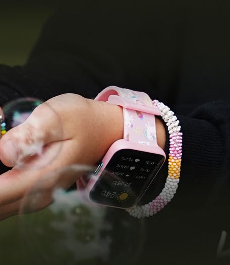 WatchOut Champion Kids SmartWatch with Habit Building, Heart Rate, Water Reminder, Curved Sceen, Waterproof, Activity Track, School Mode, Best Gift, Boys, Girls, Age 3-17, SharkTank Fame (Blush Pink)