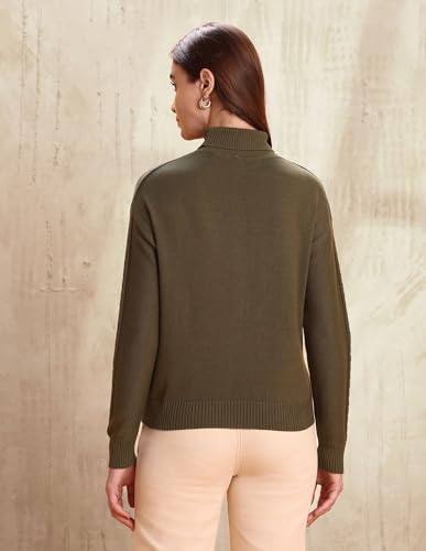 U.S. POLO ASSN. Patterned Knit Regular Fit Sweater (UWAW25SWE171_Green_M)