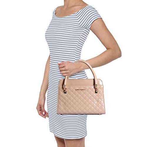 Lino Perros Women's Faux Leather Handbag (Beige)